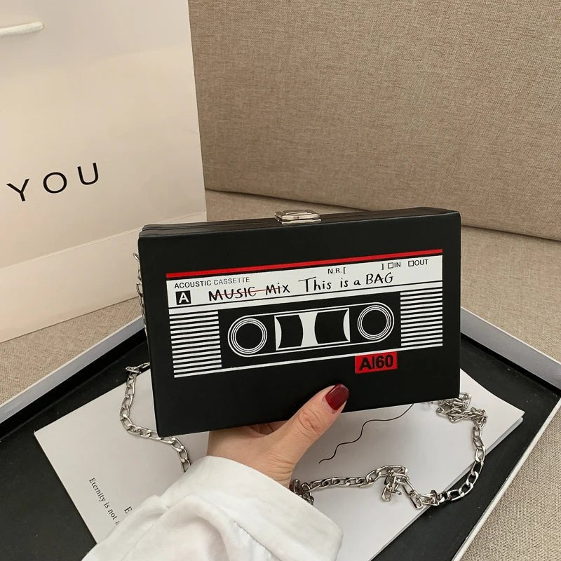 New Retro Magnetic Tape Radio Style Square Bag | Women's Shoulder Bag & Crossbody Bag (Fashionable Leisure Retro Pop) - Ever Trendy Essentials