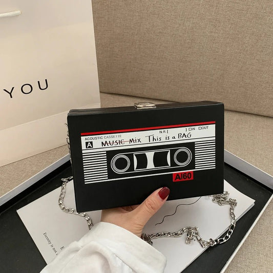 New Retro Magnetic Tape Radio Style Square Bag | Women's Shoulder Bag & Crossbody Bag (Fashionable Leisure Retro Pop) - Ever Trendy Essentials