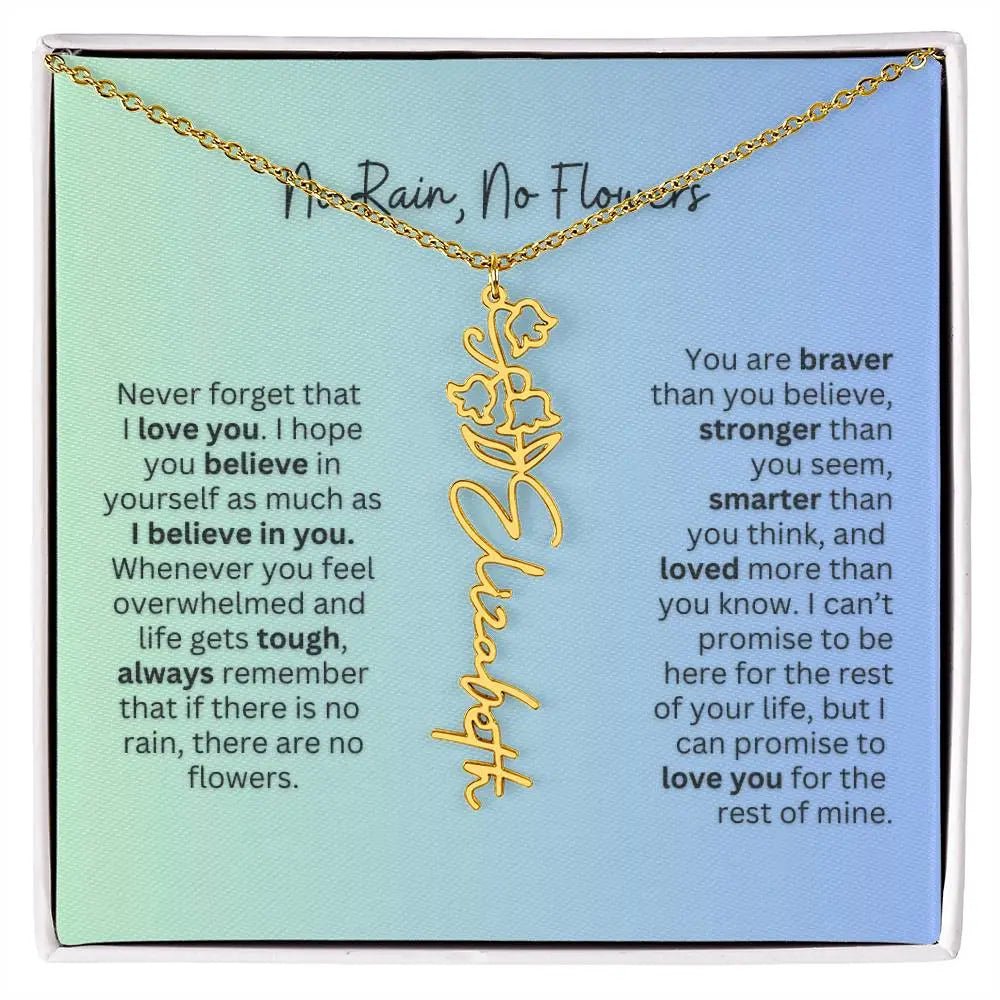 No Rain - No Flowers | Birth Necklace | Name Necklace | Beautiful Jewelry for Daughters and Granddaughters - Ever Trendy Essentials