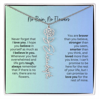 No Rain - No Flowers | Birth Necklace | Name Necklace | Beautiful Jewelry for Daughters and Granddaughters - Ever Trendy Essentials