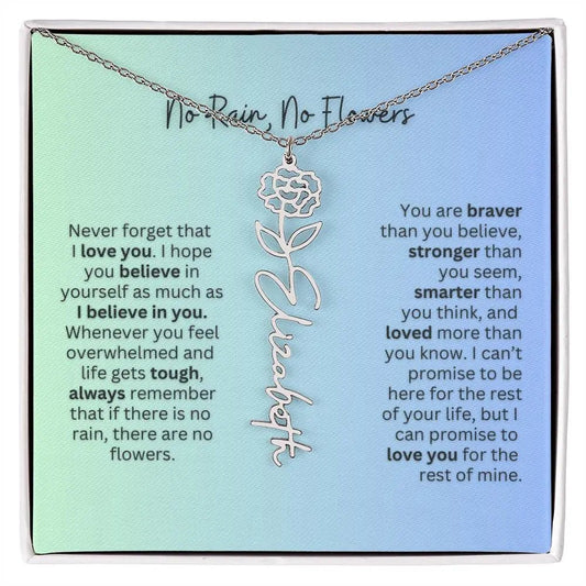 No Rain - No Flowers | Birth Necklace | Name Necklace | Beautiful Jewelry for Daughters and Granddaughters - Ever Trendy Essentials