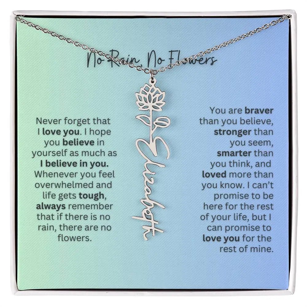 No Rain - No Flowers | Birth Necklace | Name Necklace | Beautiful Jewelry for Daughters and Granddaughters - Ever Trendy Essentials