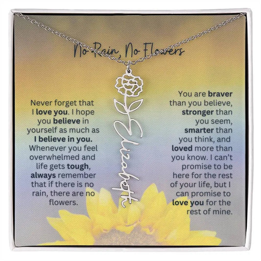 No Rain - No Flowers | Birth Necklace | Name Necklace | Jewelry for All Special Women: Wife, Soulmate, Daughter - Ever Trendy Essentials
