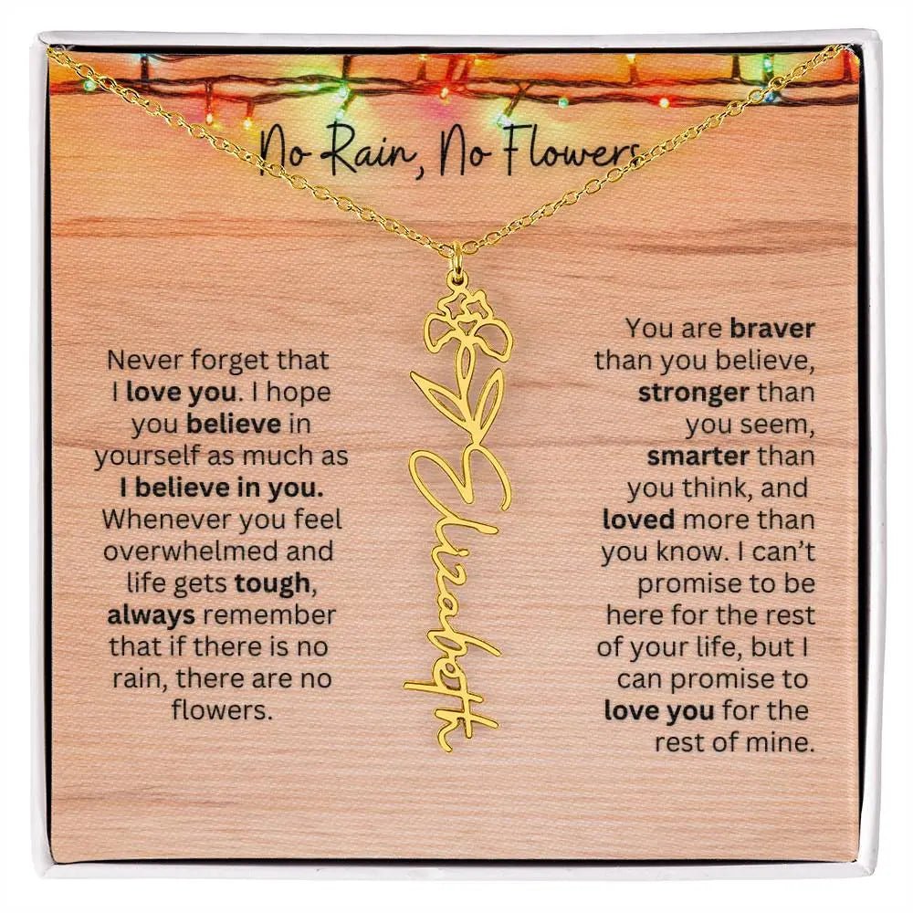 No Rain - No Flowers | Birth Necklace | Name Necklace | Perfect Christmas Gift for Mom, Wife, Daughter, Sister, Best Friend, and Grandma - Ever Trendy Essentials