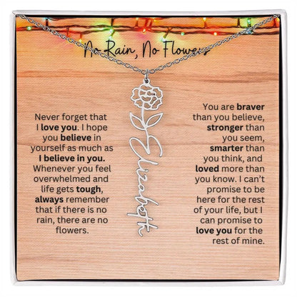 No Rain - No Flowers | Birth Necklace | Name Necklace | Perfect Christmas Gift for Mom, Wife, Daughter, Sister, Best Friend, and Grandma - Ever Trendy Essentials