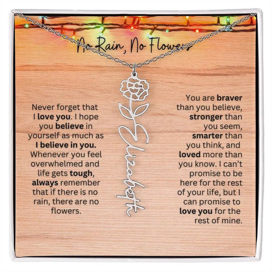 No Rain - No Flowers | Birth Necklace | Name Necklace | Perfect Christmas Gift for Mom, Wife, Daughter, Sister, Best Friend, and Grandma - Ever Trendy Essentials