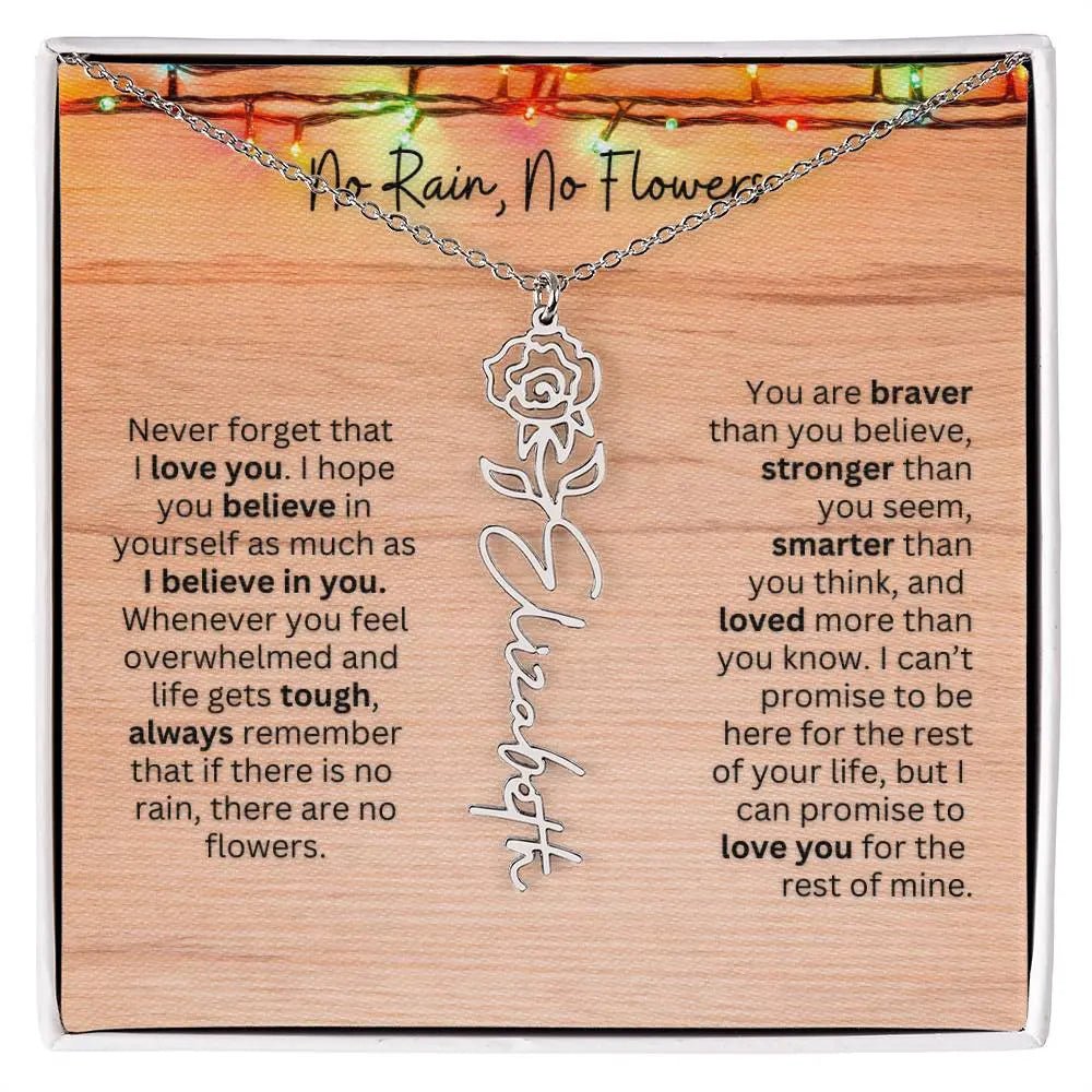 No Rain - No Flowers | Birth Necklace | Name Necklace | Perfect Christmas Gift for Mom, Wife, Daughter, Sister, Best Friend, and Grandma - Ever Trendy Essentials