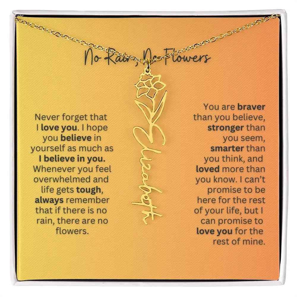 No Rain - No Flowers | Birth Necklace | Name Necklace | Personalized Jewelry Gift for Mom - Ever Trendy Essentials