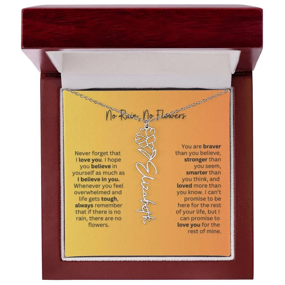 No Rain - No Flowers | Birth Necklace | Name Necklace | Personalized Jewelry Gift for Mom - Ever Trendy Essentials