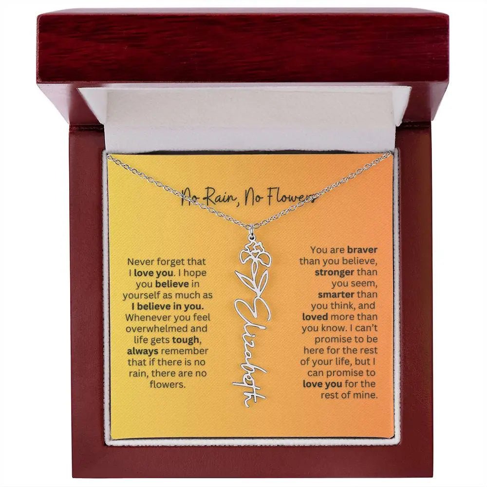 No Rain - No Flowers | Birth Necklace | Name Necklace | Personalized Jewelry Gift for Mom - Ever Trendy Essentials