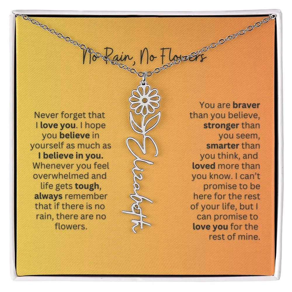 No Rain - No Flowers | Birth Necklace | Name Necklace | Personalized Jewelry Gift for Mom - Ever Trendy Essentials
