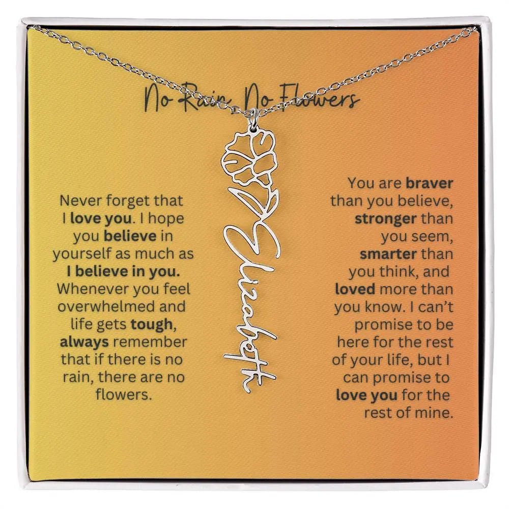 No Rain - No Flowers | Birth Necklace | Name Necklace | Personalized Jewelry Gift for Mom - Ever Trendy Essentials