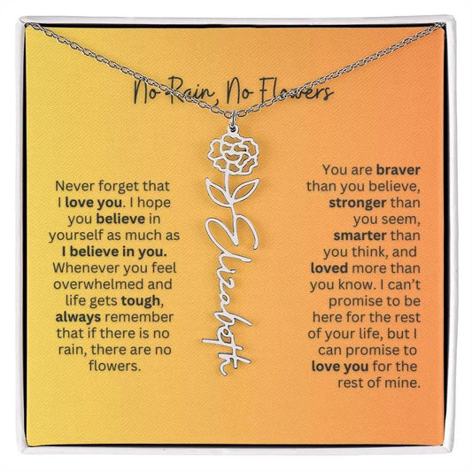 No Rain - No Flowers | Birth Necklace | Name Necklace | Personalized Jewelry Gift for Mom - Ever Trendy Essentials