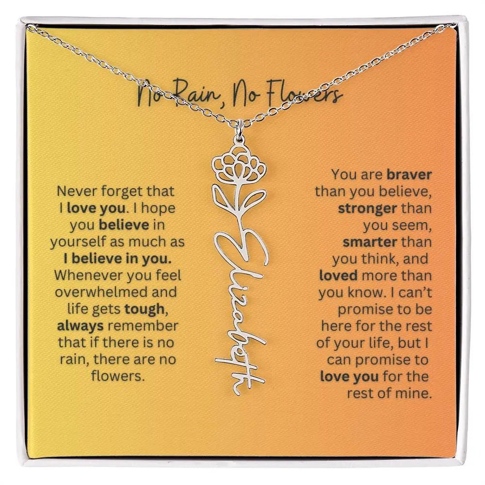 No Rain - No Flowers | Birth Necklace | Name Necklace | Personalized Jewelry Gift for Mom - Ever Trendy Essentials