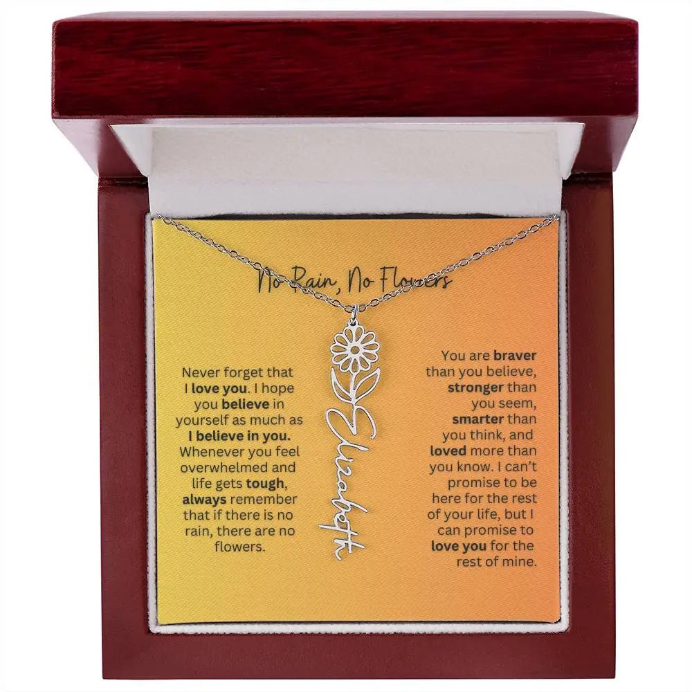 No Rain - No Flowers | Birth Necklace | Name Necklace | Personalized Jewelry Gift for Mom - Ever Trendy Essentials