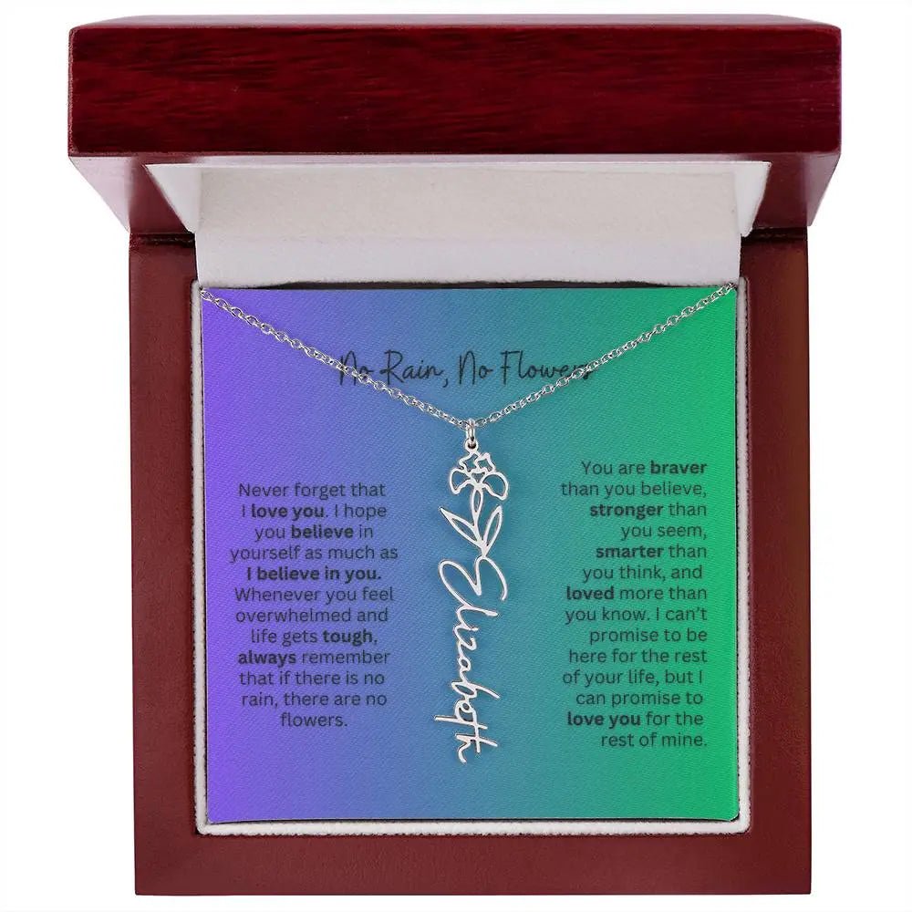 No Rain - No Flowers | Birth Necklace | Name Necklace | Special Gift for Mom, Sister, and Soulmate - Ever Trendy Essentials
