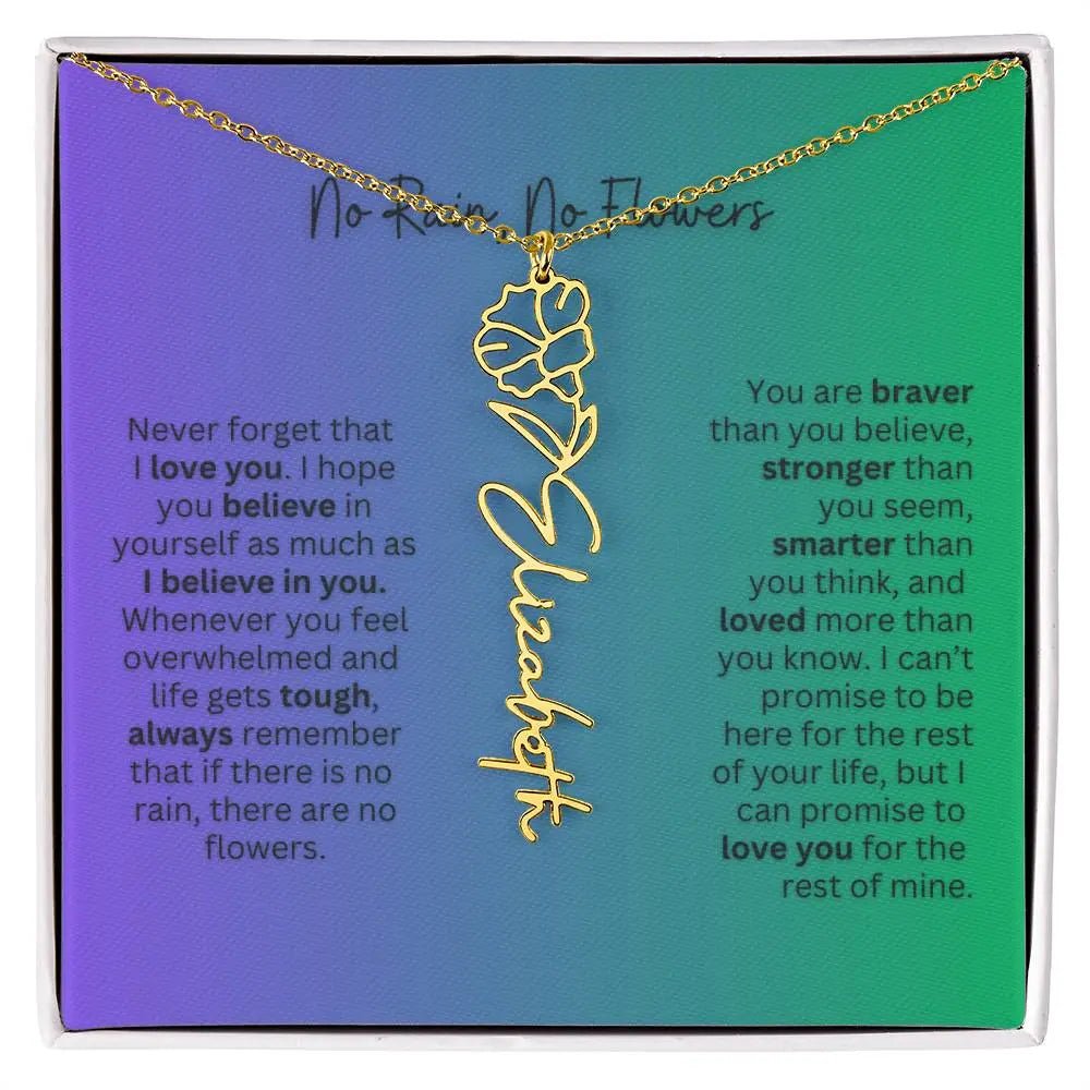 No Rain - No Flowers | Birth Necklace | Name Necklace | Special Gift for Mom, Sister, and Soulmate - Ever Trendy Essentials