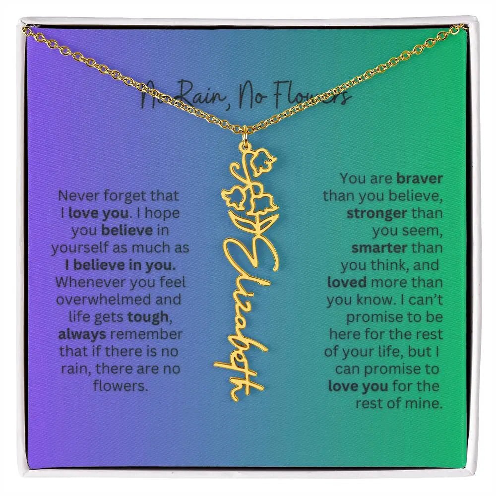 No Rain - No Flowers | Birth Necklace | Name Necklace | Special Gift for Mom, Sister, and Soulmate - Ever Trendy Essentials