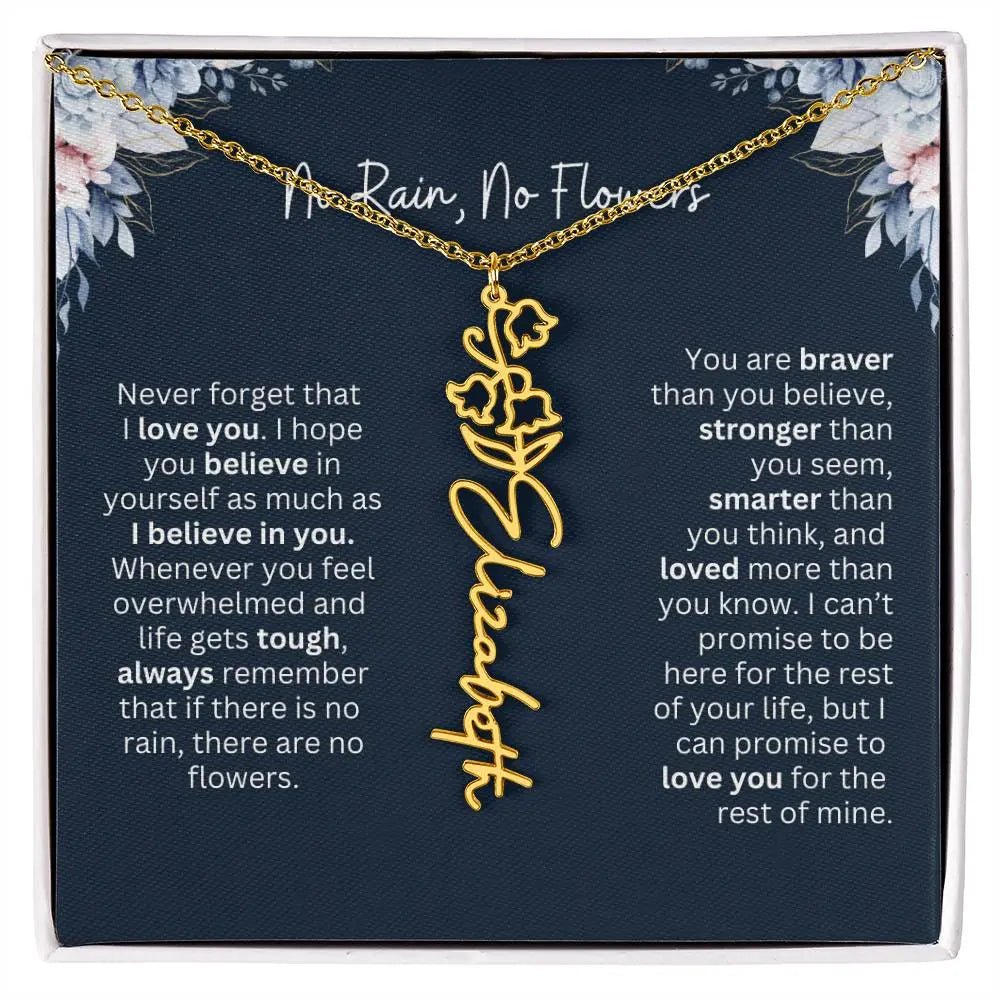 No Rain - No Flowers | Birth Necklace | Name Necklace | Special Gift from Dad to Daughter - Ever Trendy Essentials