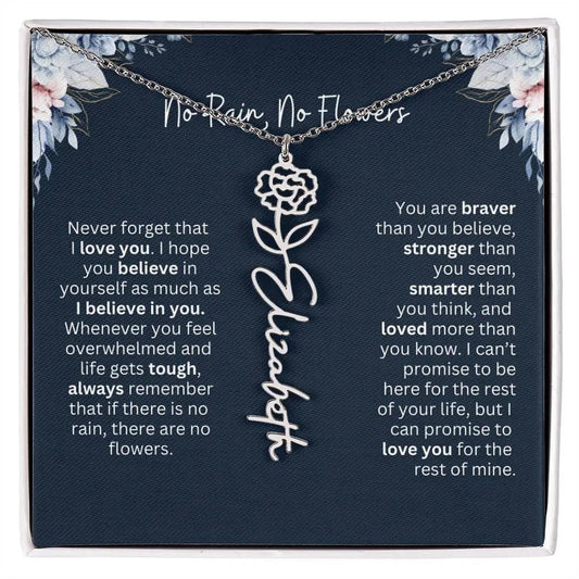 No Rain - No Flowers | Birth Necklace | Name Necklace | Special Gift from Dad to Daughter - Ever Trendy Essentials