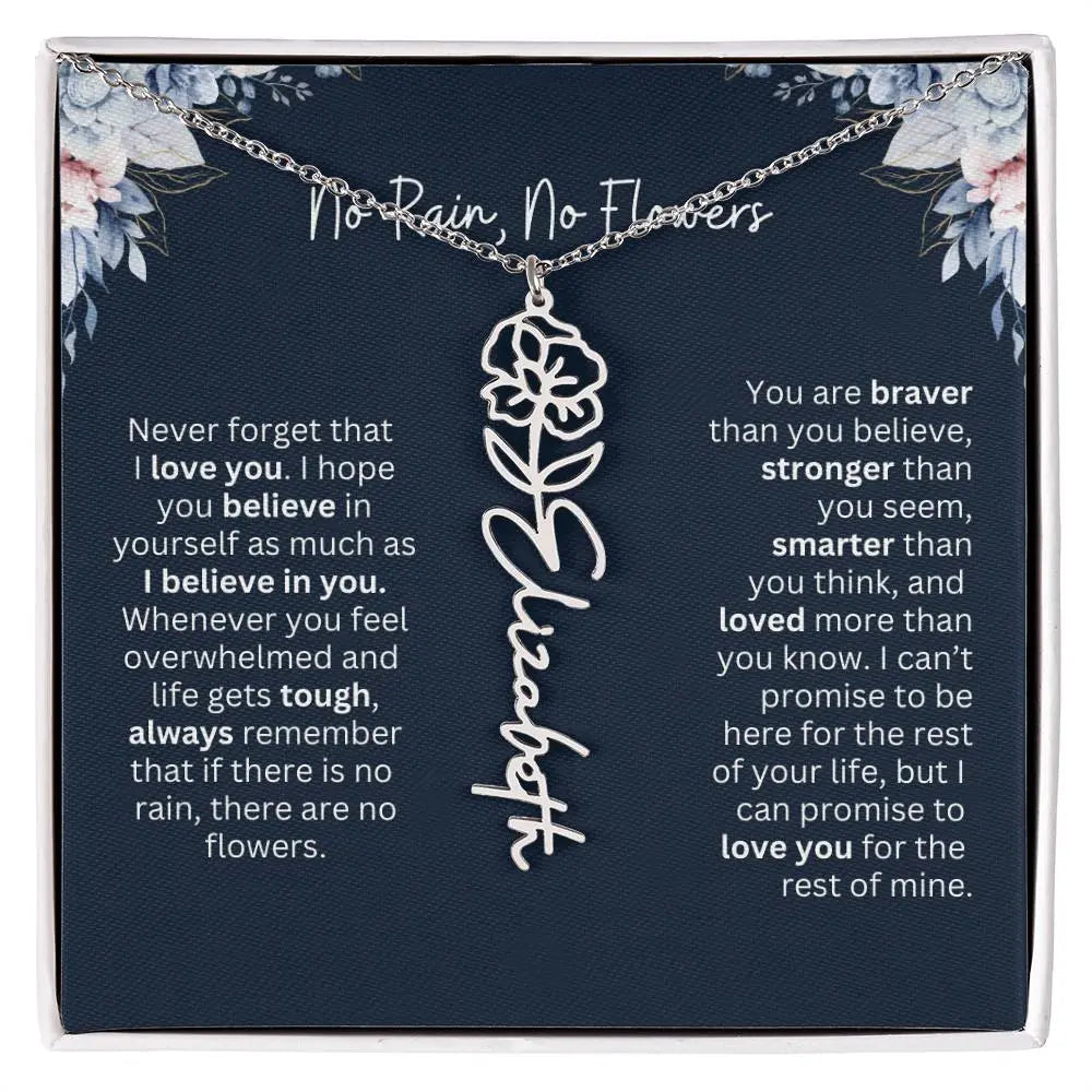 No Rain - No Flowers | Birth Necklace | Name Necklace | Special Gift from Dad to Daughter - Ever Trendy Essentials