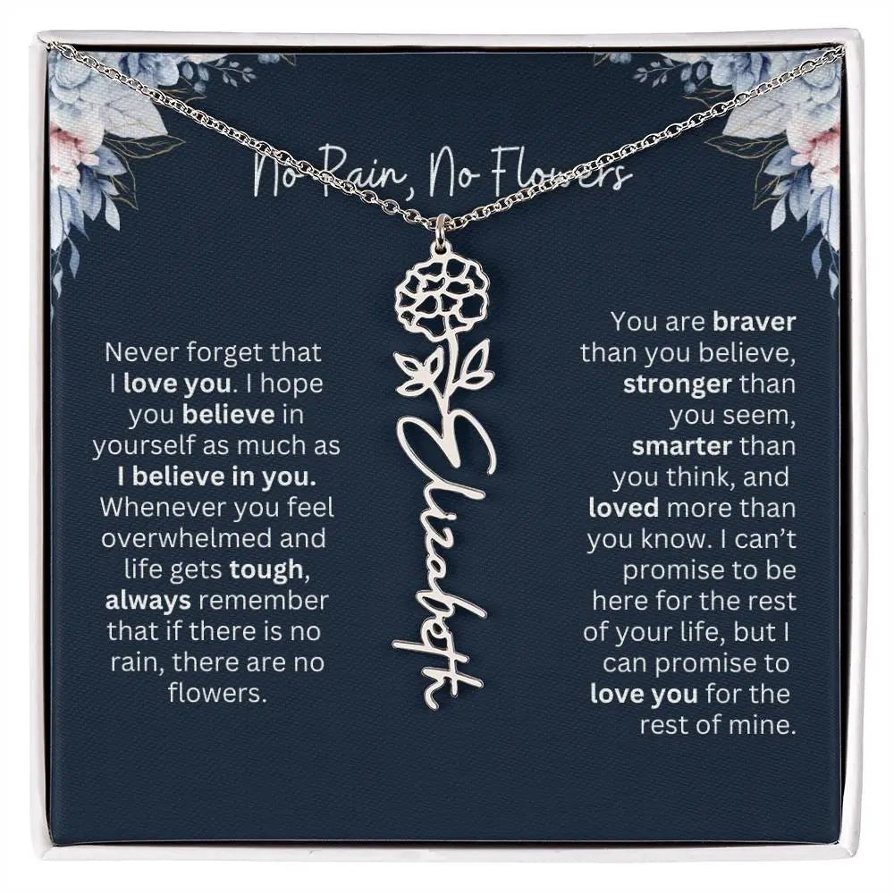 No Rain - No Flowers | Birth Necklace | Name Necklace | Special Gift from Dad to Daughter - Ever Trendy Essentials