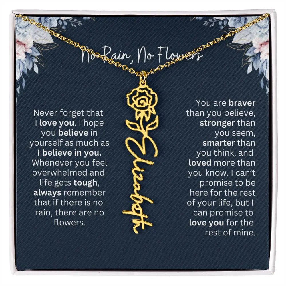 No Rain - No Flowers | Birth Necklace | Name Necklace | Special Gift from Dad to Daughter - Ever Trendy Essentials