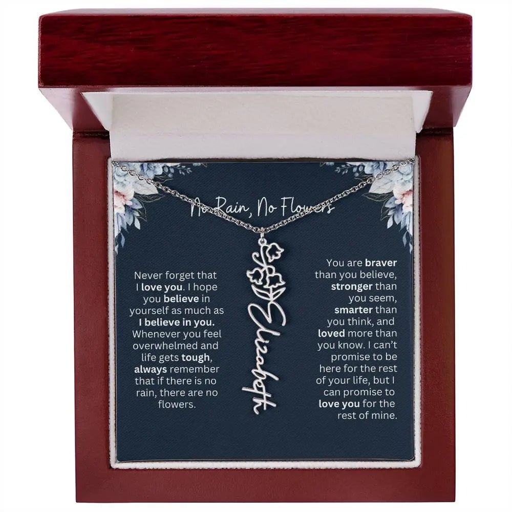 No Rain - No Flowers | Birth Necklace | Name Necklace | Special Gift from Dad to Daughter - Ever Trendy Essentials