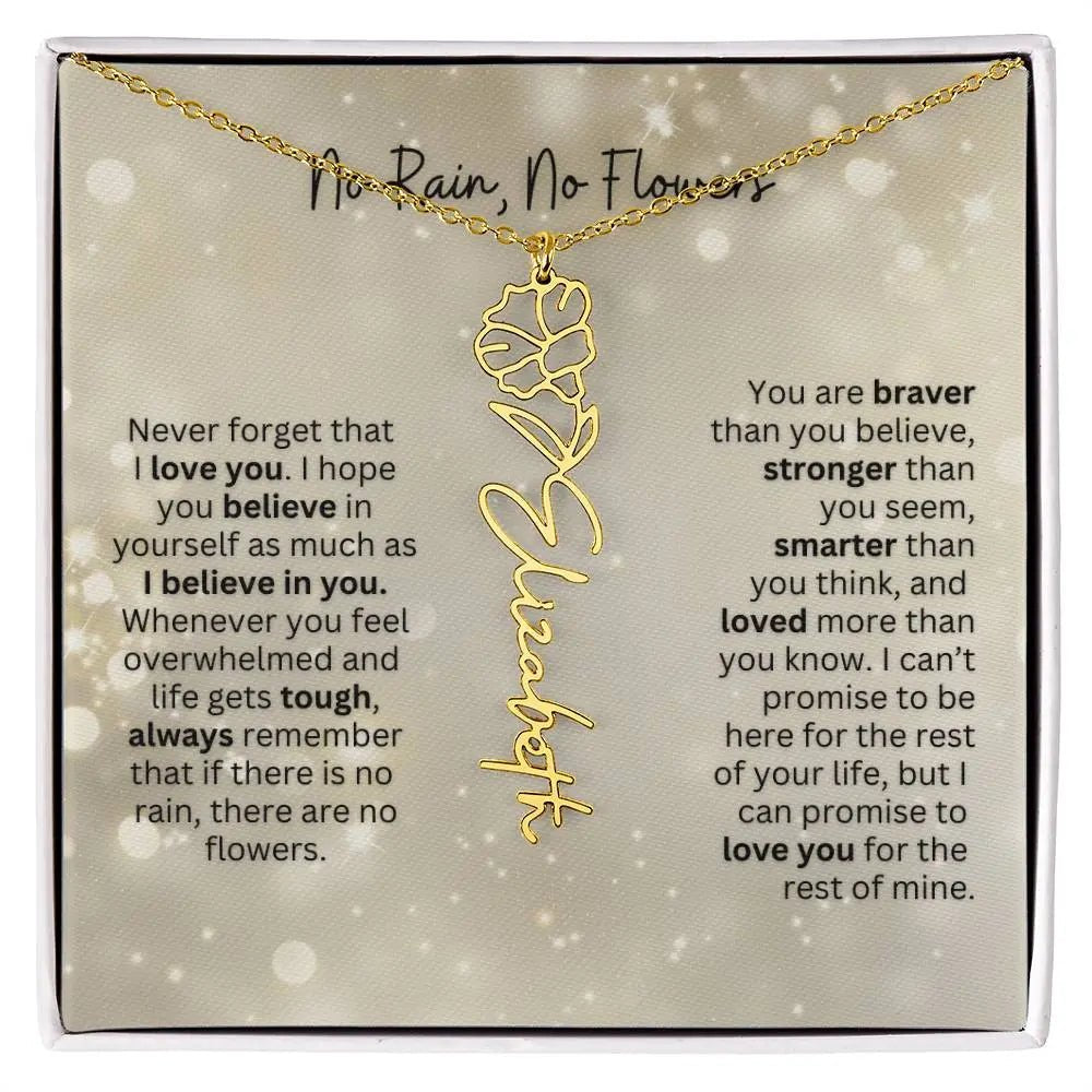 No Rain - No Flowers | Birth Necklace | Name Necklace | Thoughtful Christmas Gift for Mom, Wife, Daughter, Sister, Aunt, and Grandma - Ever Trendy Essentials