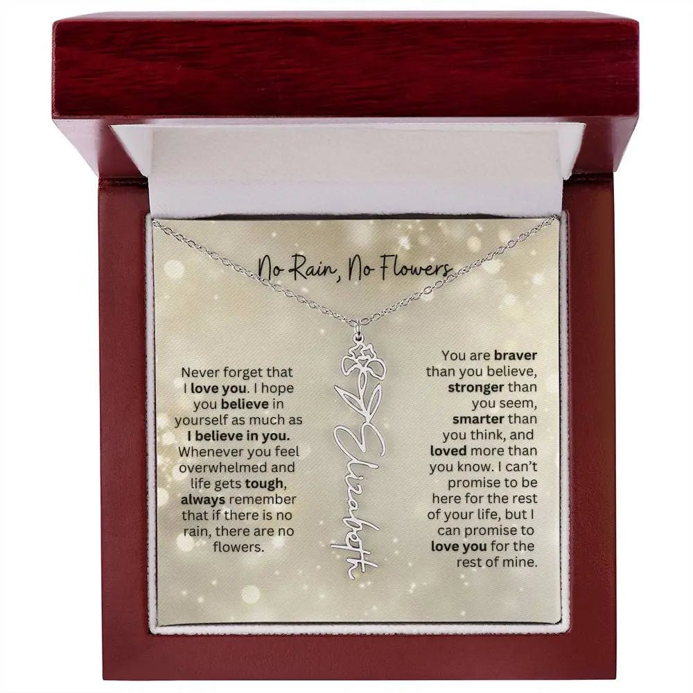 No Rain - No Flowers | Birth Necklace | Name Necklace | Thoughtful Christmas Gift for Mom, Wife, Daughter, Sister, Aunt, and Grandma - Ever Trendy Essentials