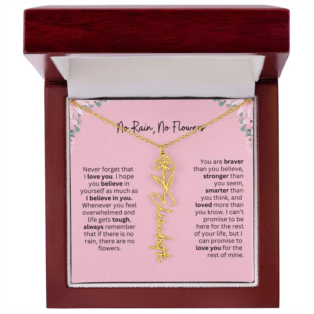 No Rain - No Flowers | Birth Necklace | Name Necklace | Unique Gift for Girlfriend, Wife, and Granddaughter - Ever Trendy Essentials