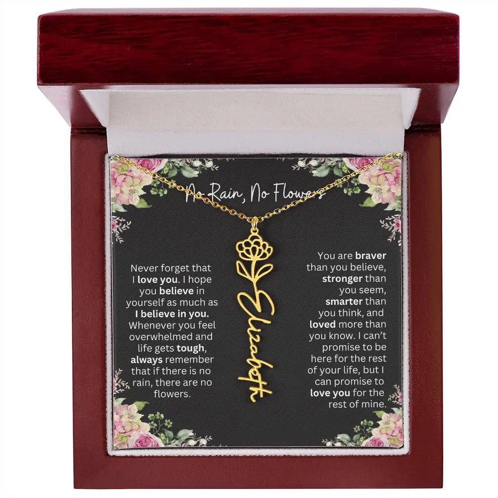 No Rain - No Flowers | Birth Necklace | Name Necklace | Unique Gift for Sister - Ever Trendy Essentials