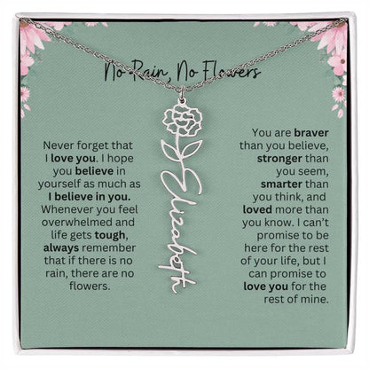 No Rain - No Flowers | Birth Necklace | Name Necklace | Unique Jewelry for Mom, Bonus Daughter, and Soulmate - Ever Trendy Essentials