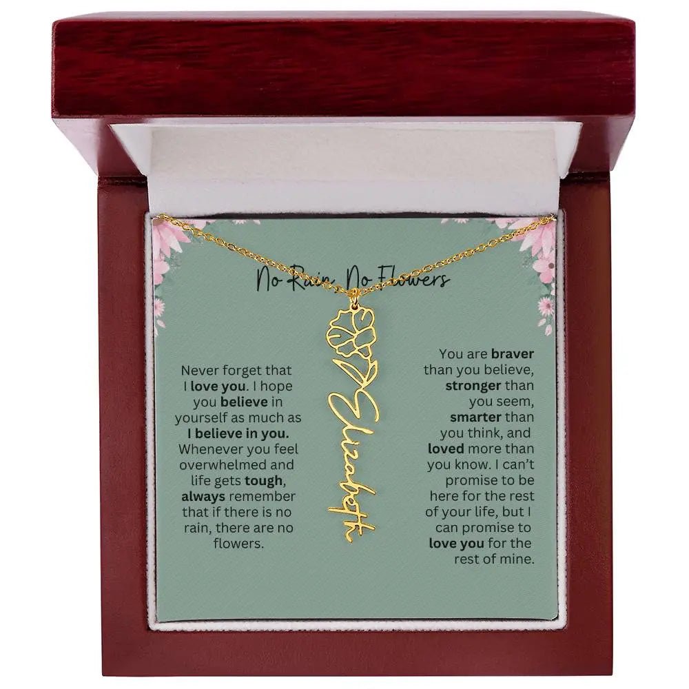 No Rain - No Flowers | Birth Necklace | Name Necklace | Unique Jewelry for Mom, Bonus Daughter, and Soulmate - Ever Trendy Essentials