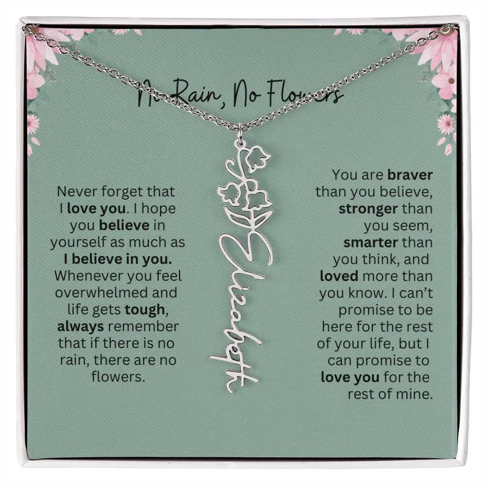 No Rain - No Flowers | Birth Necklace | Name Necklace | Unique Jewelry for Mom, Bonus Daughter, and Soulmate - Ever Trendy Essentials