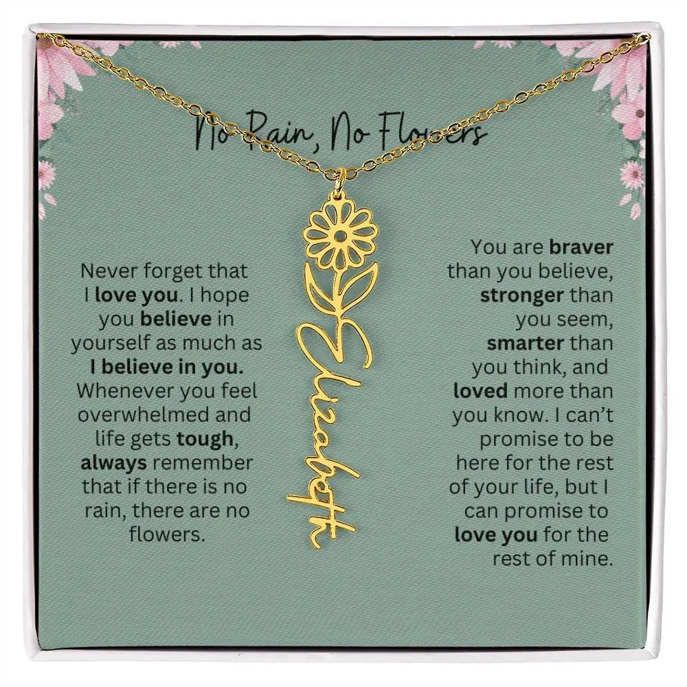 No Rain - No Flowers | Birth Necklace | Name Necklace | Unique Jewelry for Mom, Bonus Daughter, and Soulmate - Ever Trendy Essentials