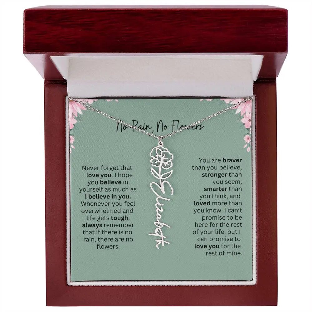No Rain - No Flowers | Birth Necklace | Name Necklace | Unique Jewelry for Mom, Bonus Daughter, and Soulmate - Ever Trendy Essentials