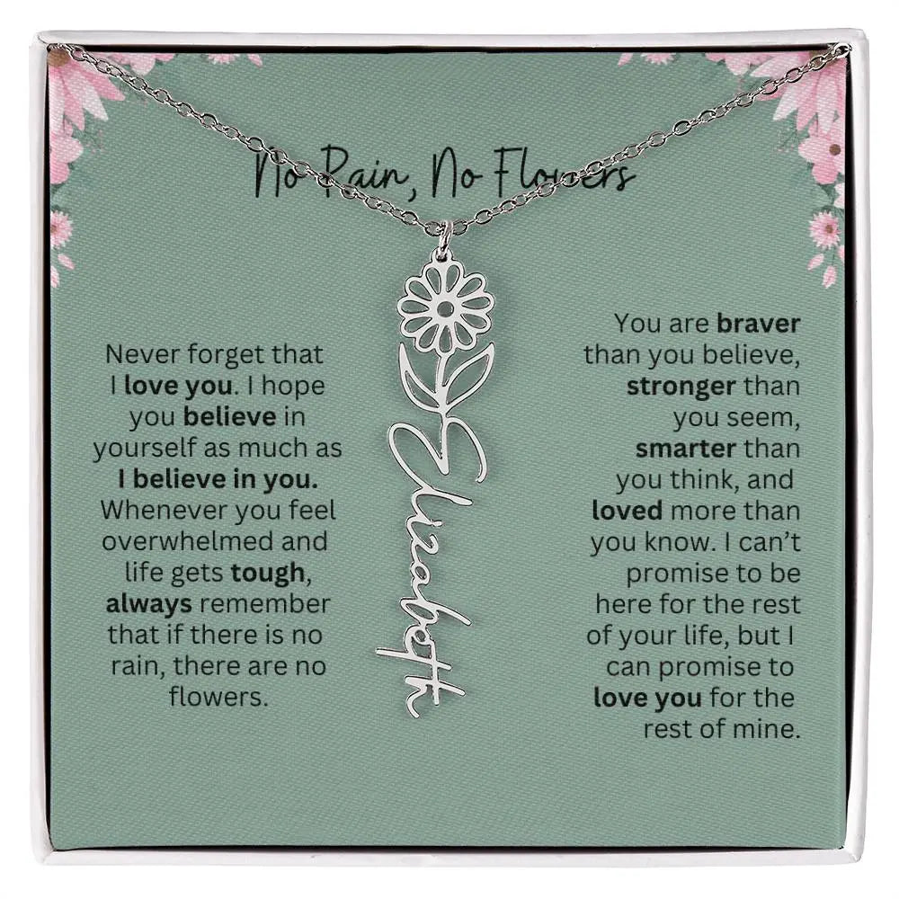 No Rain - No Flowers | Birth Necklace | Name Necklace | Unique Jewelry for Mom, Bonus Daughter, and Soulmate - Ever Trendy Essentials