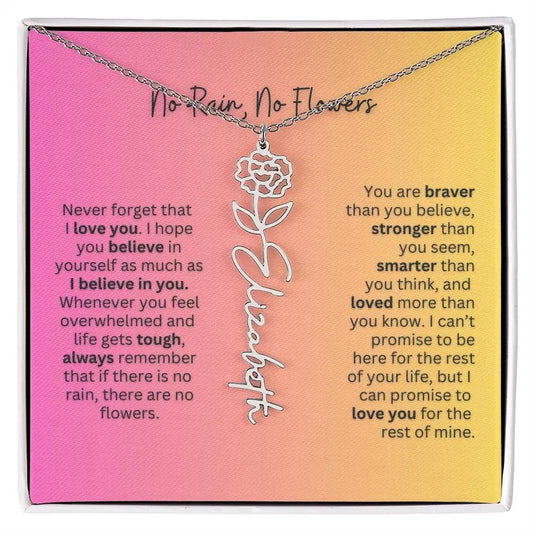 No Rain - No Flowers | Birth Necklace | Name Necklace | Unique Jewelry for Wife, Soulmate - Ever Trendy Essentials