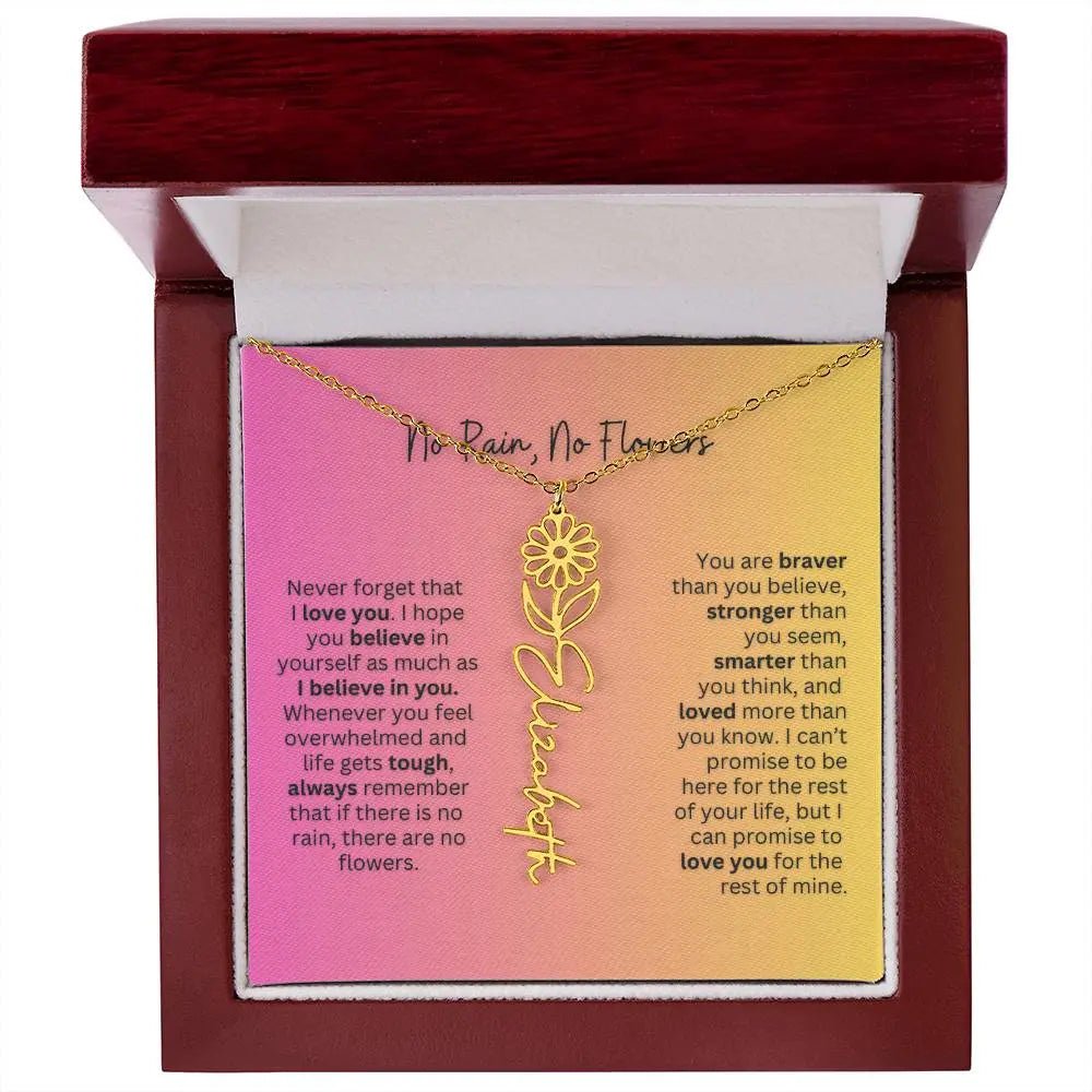 No Rain - No Flowers | Birth Necklace | Name Necklace | Unique Jewelry for Wife, Soulmate - Ever Trendy Essentials