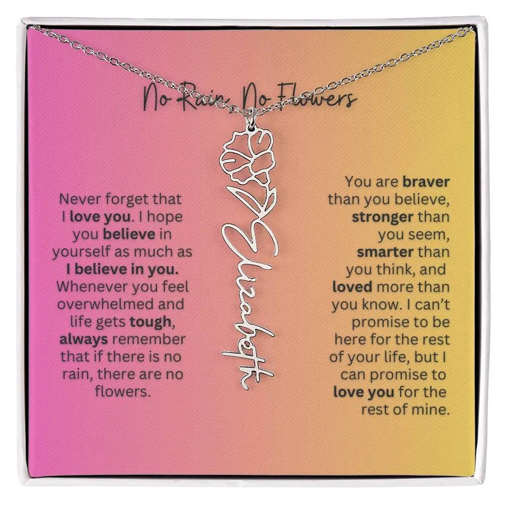 No Rain - No Flowers | Birth Necklace | Name Necklace | Unique Jewelry for Wife, Soulmate - Ever Trendy Essentials