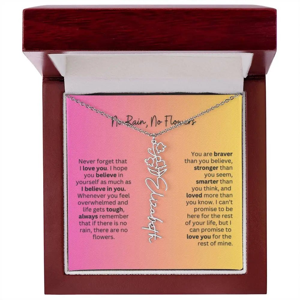 No Rain - No Flowers | Birth Necklace | Name Necklace | Unique Jewelry for Wife, Soulmate - Ever Trendy Essentials