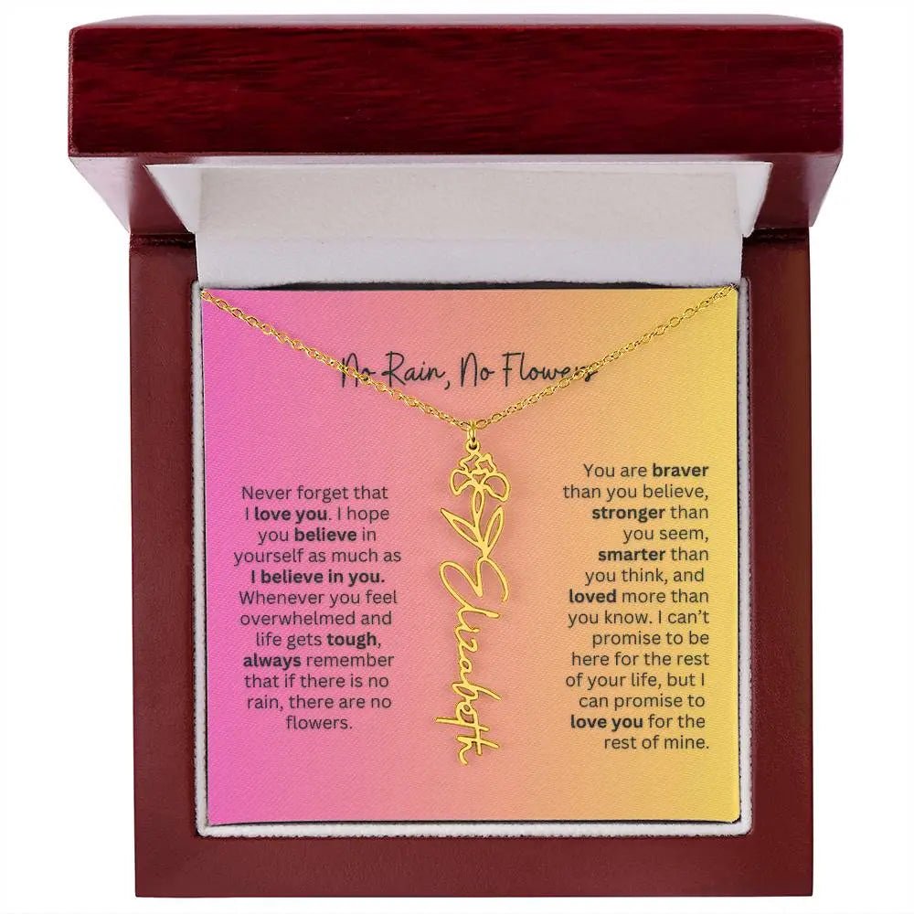 No Rain - No Flowers | Birth Necklace | Name Necklace | Unique Jewelry for Wife, Soulmate - Ever Trendy Essentials