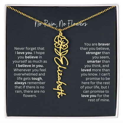 No Rain - No Flowers I Birth Necklace I Name Necklace - Ever Trendy Essentials