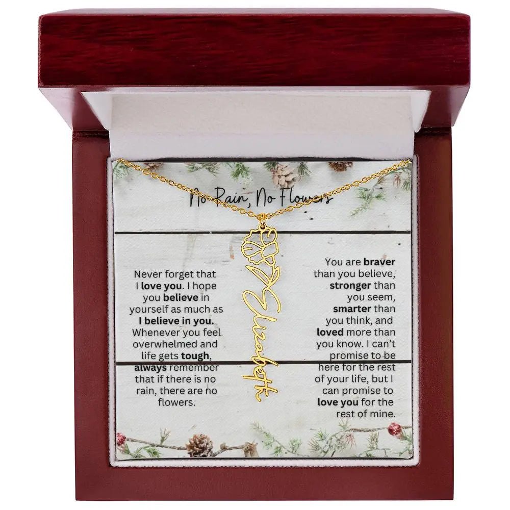 No Rain No Flowers Necklace for Daughter - Christmas Special Women Birth Flower Jewelry Gift 2025 - Ever Trendy Essentials