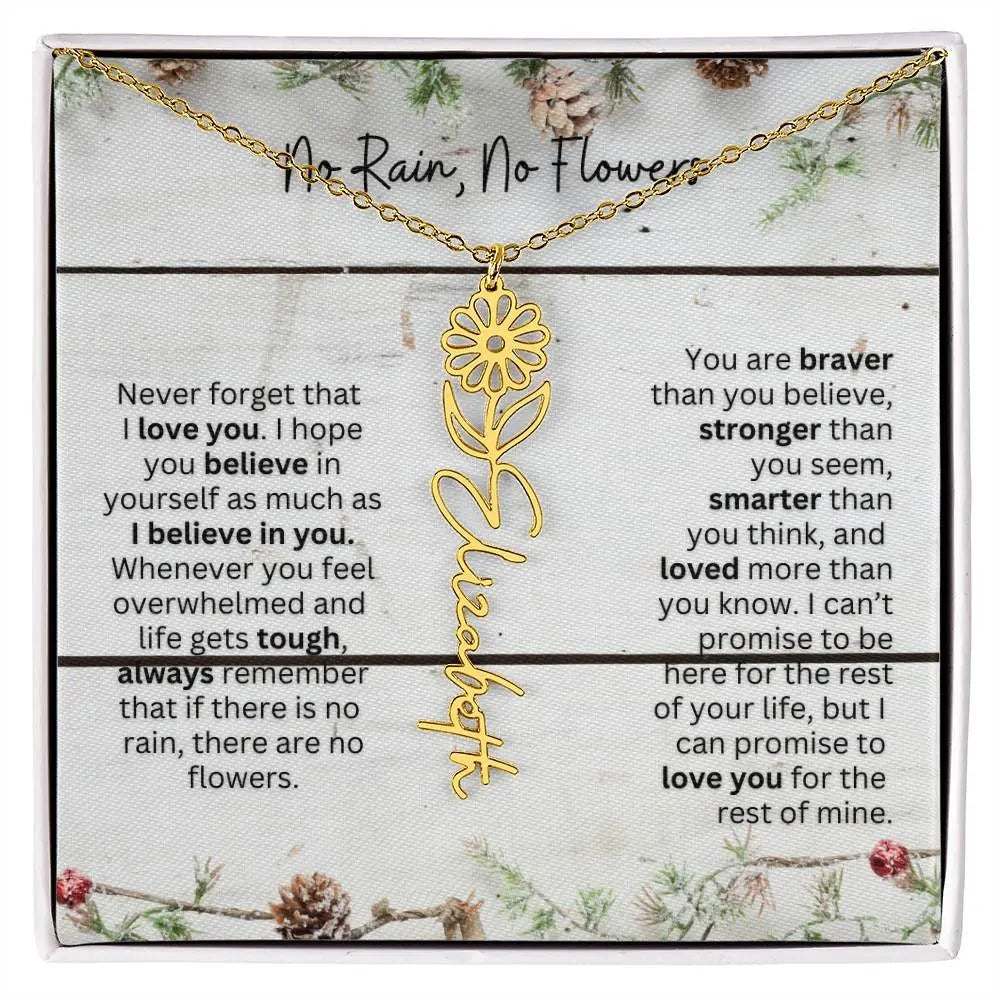 No Rain No Flowers Necklace for Daughter - Christmas Special Women Birth Flower Jewelry Gift 2025 - Ever Trendy Essentials