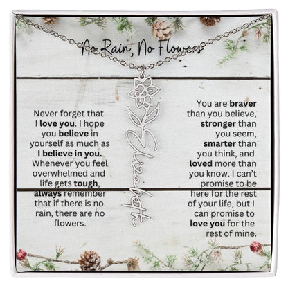 No Rain No Flowers Necklace for Daughter - Christmas Special Women Birth Flower Jewelry Gift 2025 - Ever Trendy Essentials