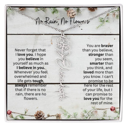 No Rain No Flowers Necklace for Daughter - Christmas Special Women Birth Flower Jewelry Gift 2025 - Ever Trendy Essentials