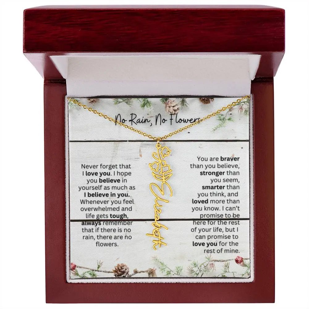 No Rain No Flowers Necklace for Daughter - Christmas Special Women Birth Flower Jewelry Gift 2025 - Ever Trendy Essentials