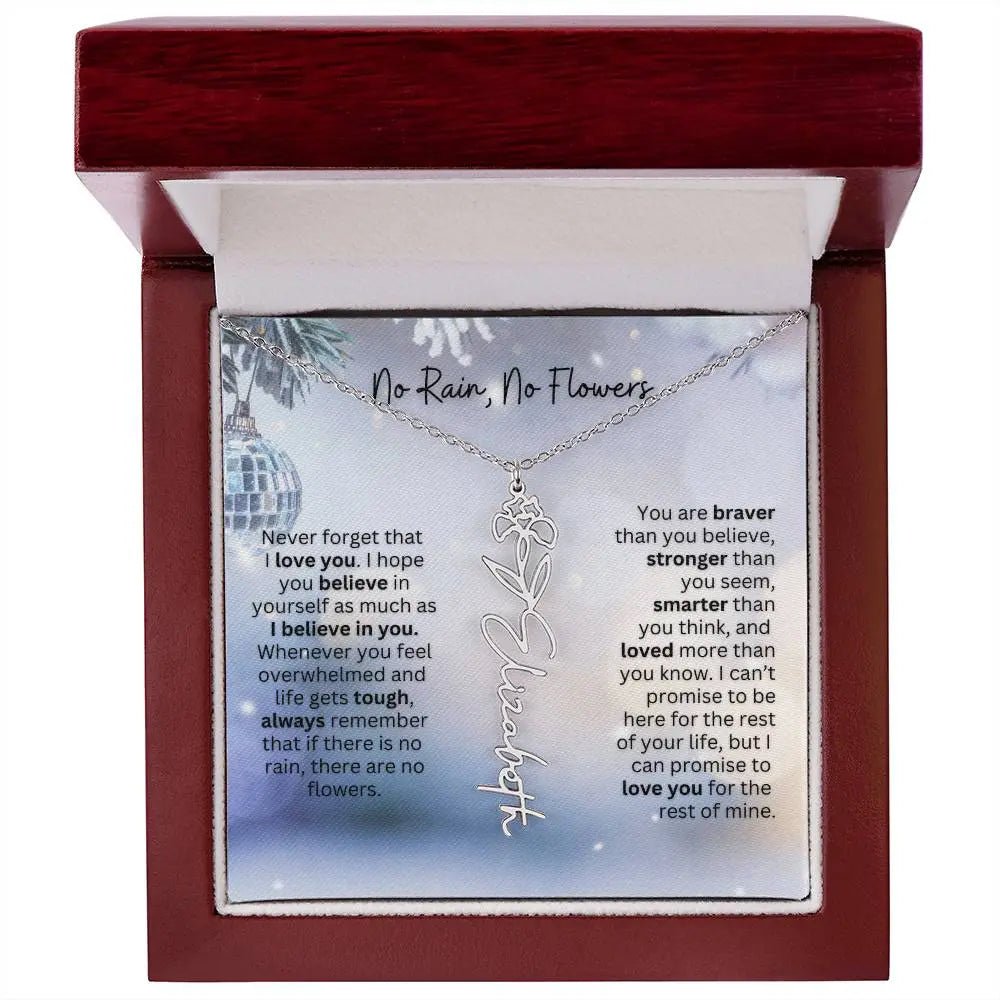 No Rain No Flowers Necklace for Daughter - Holiday Christmas Birth Flower Jewelry Gift 2025 - Ever Trendy Essentials